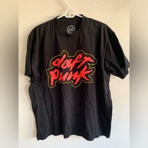 Daft Punk Black Logo Shirt Large L Cotton Official Merch VTG Tee Tshirt USA
